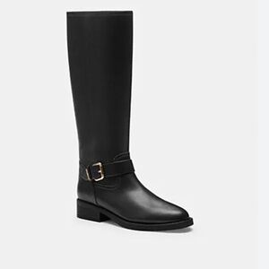 Coach Madeline Leather Black Riding Boots